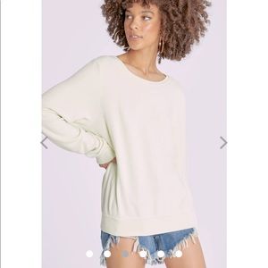 LIGHT BLUE Wildfox fleece crew neck